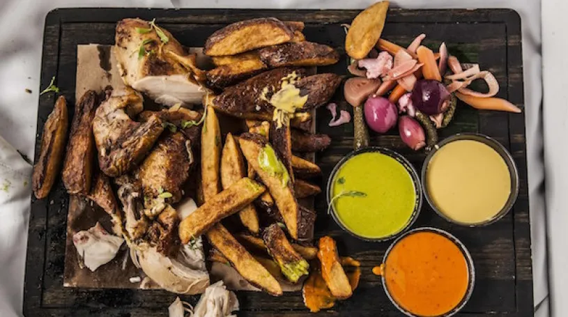 Pollo a la Brasa, from the Raymi menu. Photo via rayminyc.com.